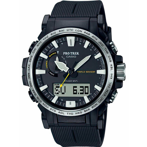 фото Наручные часы casio pro trek, черный/серебристый