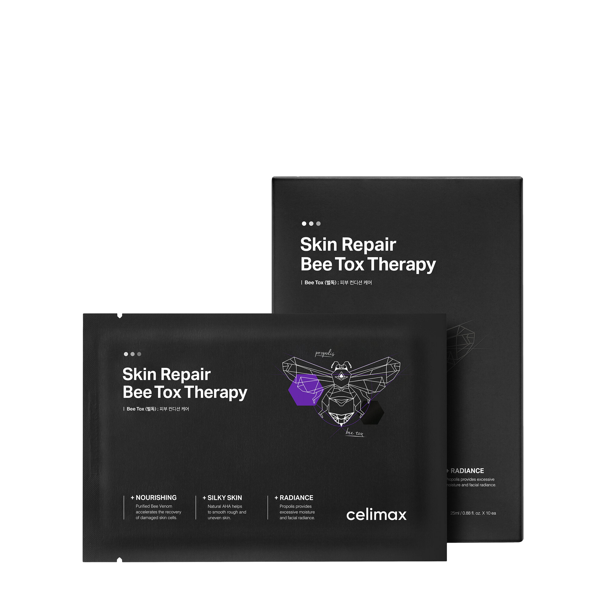 Celimax Маска тканевая с пчелиным ядом - Skin repair bee tox therapy mask, 1шт, 25 мл