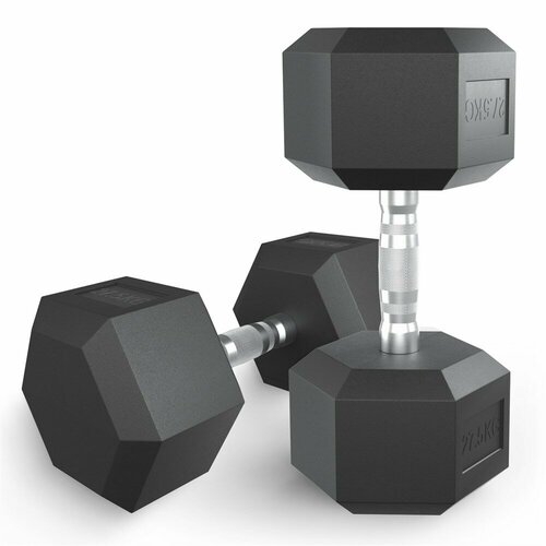 Гантель гексагональная UNIX Fit обрезиненная 27,5 кг / шт, DBHEX27_5 Черный