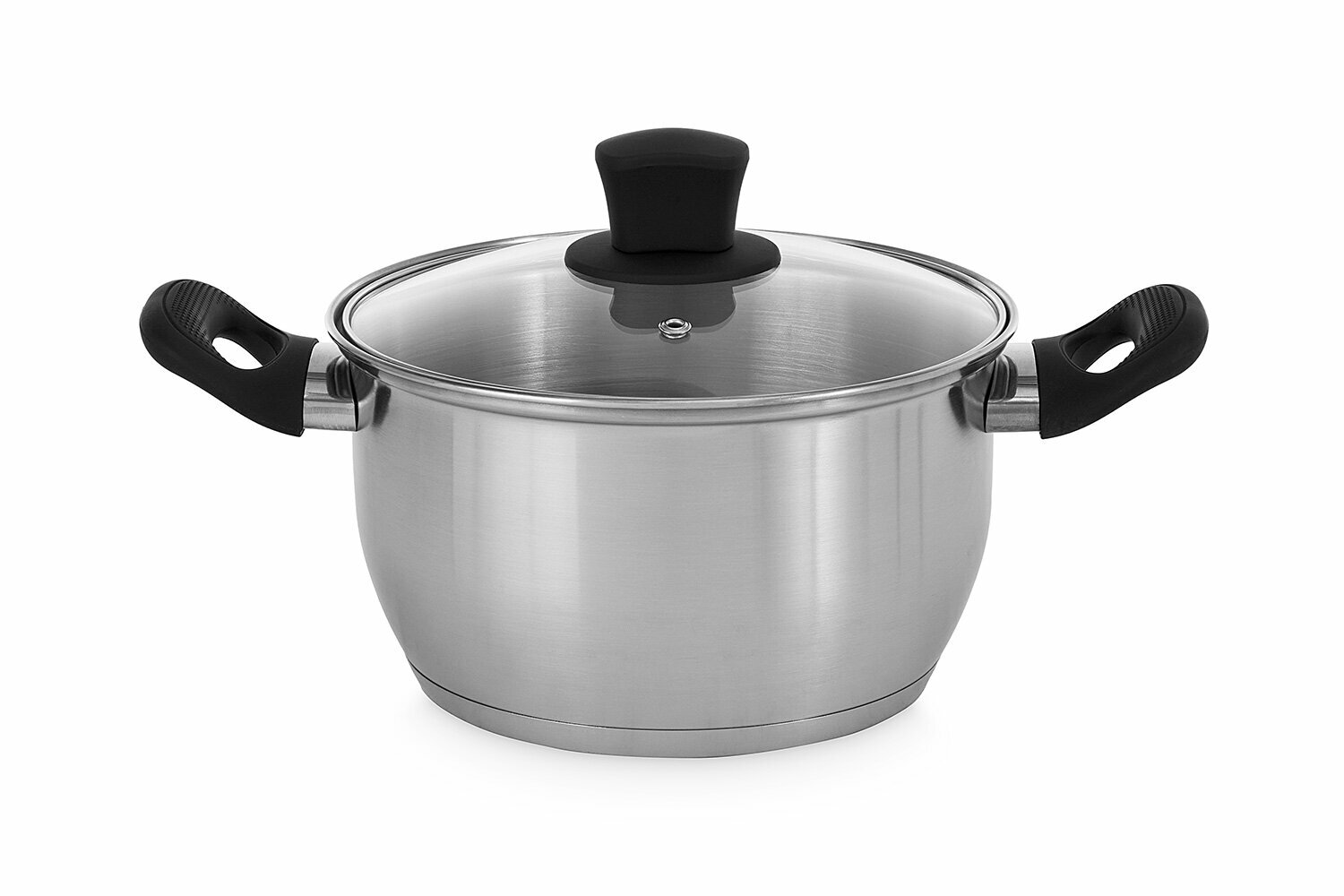 Кастрюля с крышкой BERKRAFT Novella, 3 литра, нержавеющая сталь, цвет серый