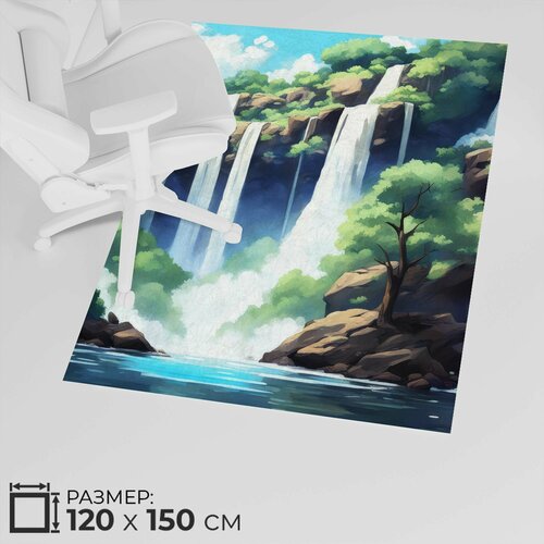 Защитный коврик под компьютерное кресло природа