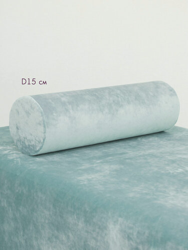 Изображение товара Подушка валик под ноги колени 15 см, велюровый для массажа на кушетку, аквамариновый