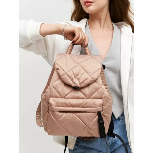 Рюкзак FABRIZIO CLUB, фактура стеганая, светло-розовый