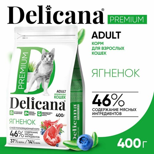 Корм сухой Delicana для кошек Ягненок 400 гр