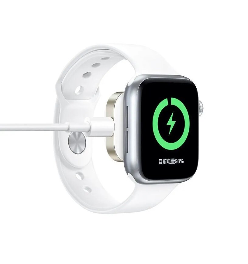 Магнитная зарядка для Apple Watch series 1-11/SE/Ultra, Recci iWatch Charger RCW-28 c кабелем Type-C 1.2 м, Белый