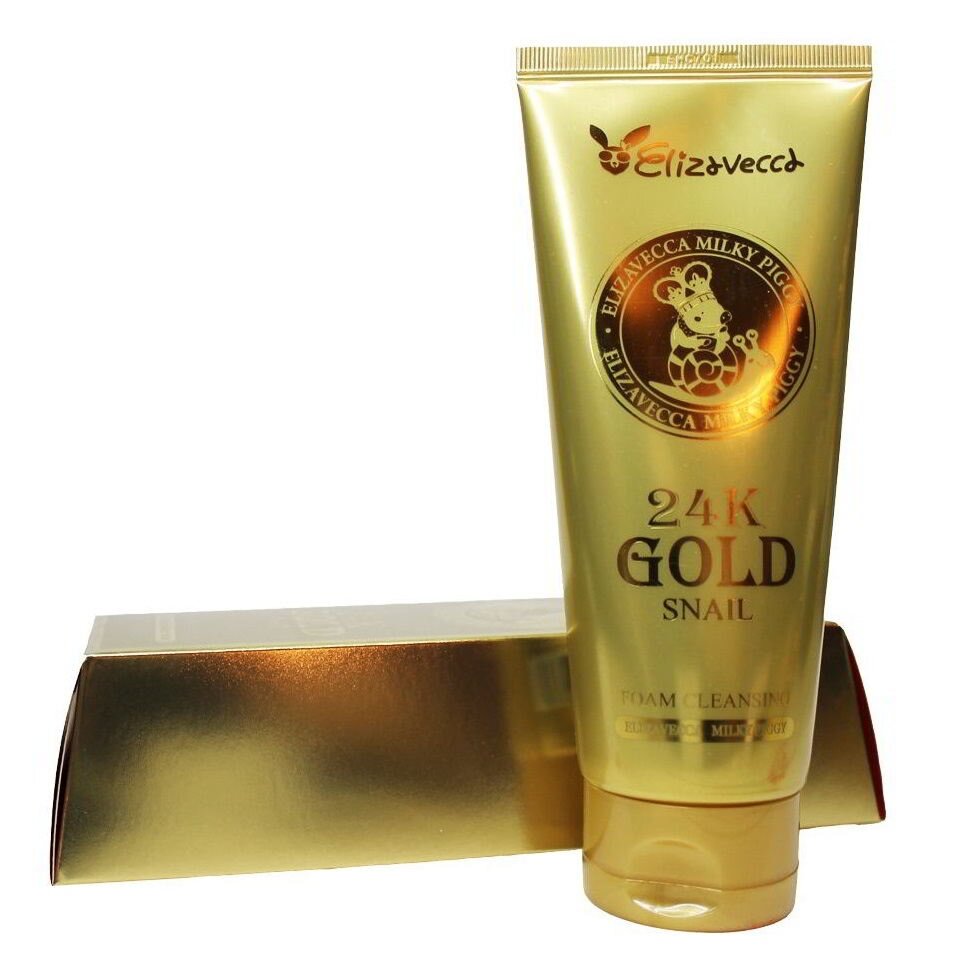 Пенка для умывания с золотом и муцином улитки 24K Gold Snail Foam Cleansing 180 мл (Elizavecca)