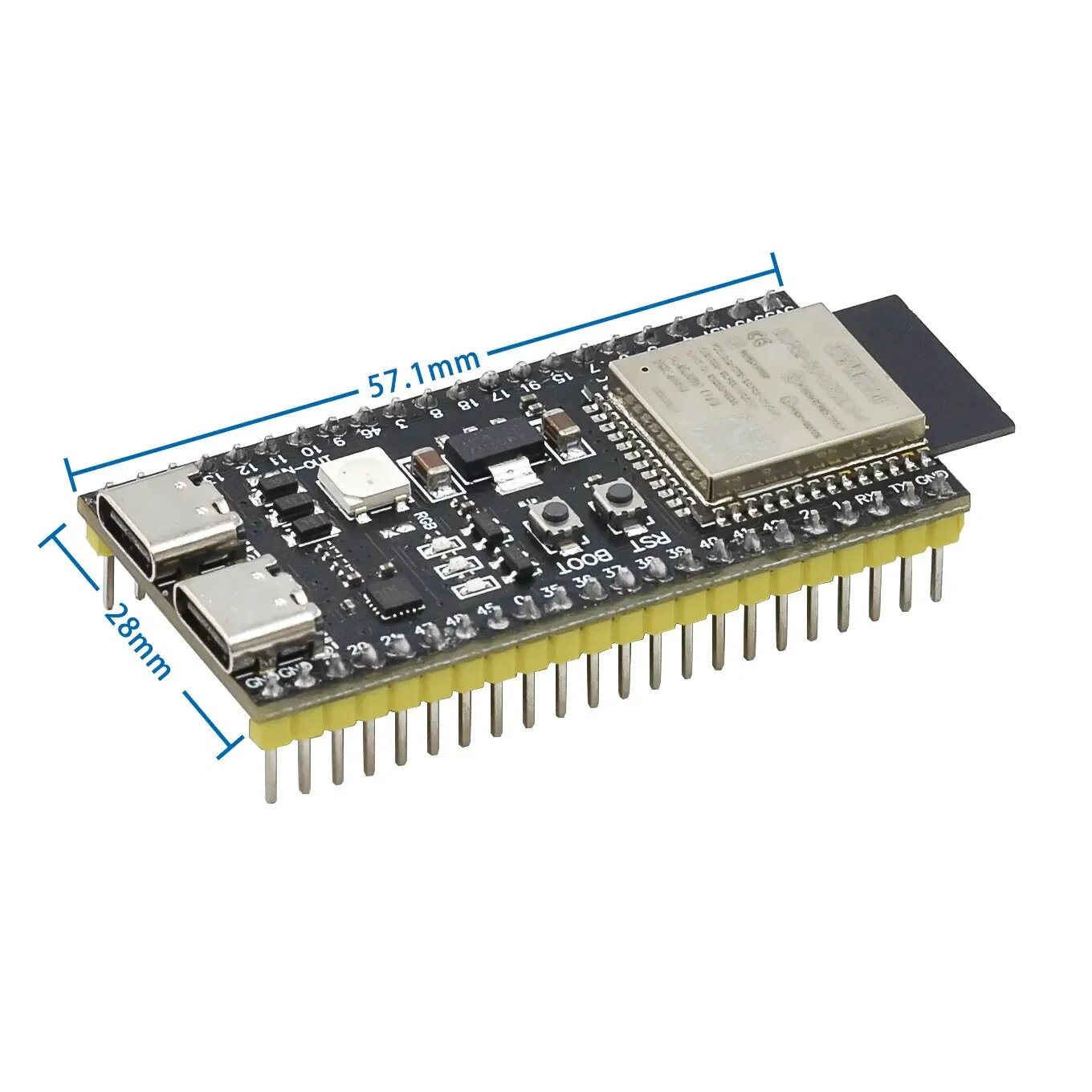 ESP32 / ESP32-C3 / ESP32-S3 Dual Type-C макетная плата, N16R8 weld