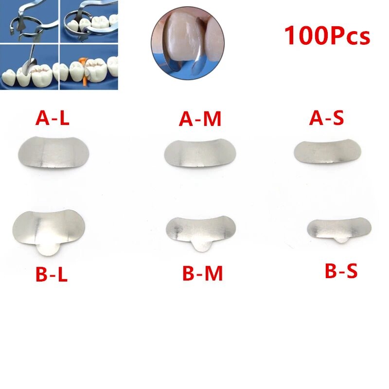 Стоматологические секционные матрицы LISM, 100 шт, A-L 100pcs