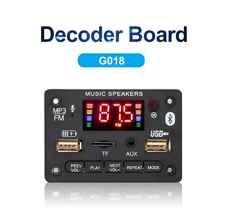 MP3-декодер усилитель громкой связи 80 Вт Bluetooth 5.0, 5V-20V 80W