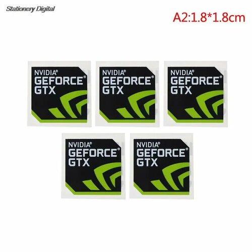 Декоративные наклейки NVIDIA GTX GEFORCE 5 шт Зеленый 101₽