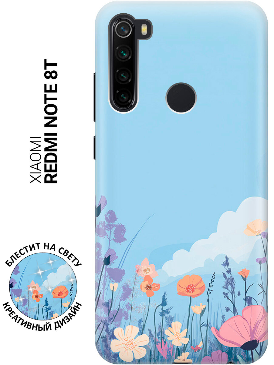 Силиконовый чехол на Xiaomi Redmi Note 8T с принтом "Полевые цветы"