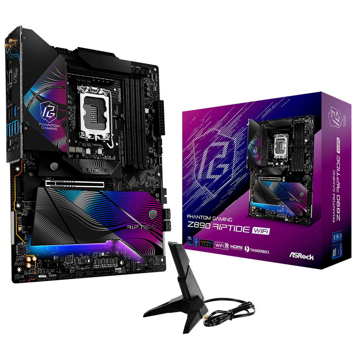 Материнская плата ASRock Z890 RIPTIDE WIFI, LGA1851, Intel Z890, ATX, RTL (Z890 RIPTIDE WIFI)
