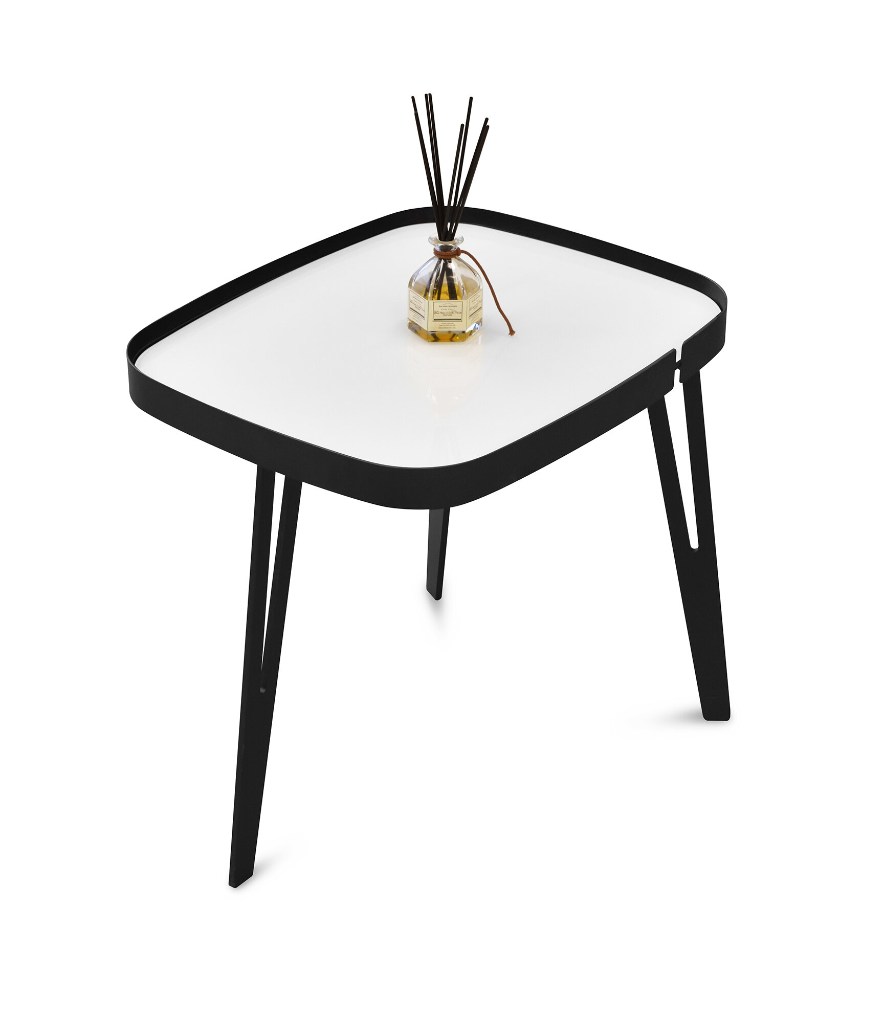 Журнальный стол MetalDesign MD 7620, чёрный - белый, 50x41x43 см