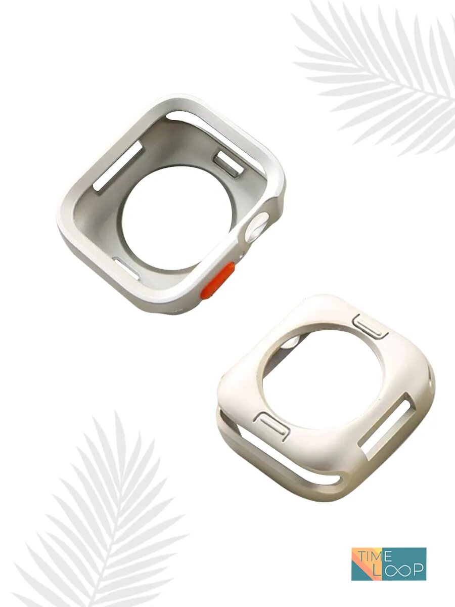 Чехол для Apple Watch 10, силикон, 46мм, светло-золотистый — фото 1