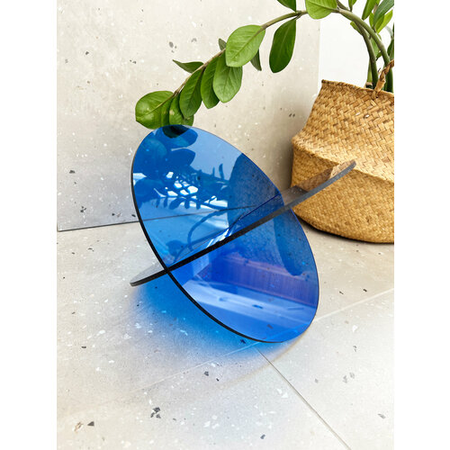 Стеклянная подставка Circles дизайнерская синяя прозрачная 3000₽