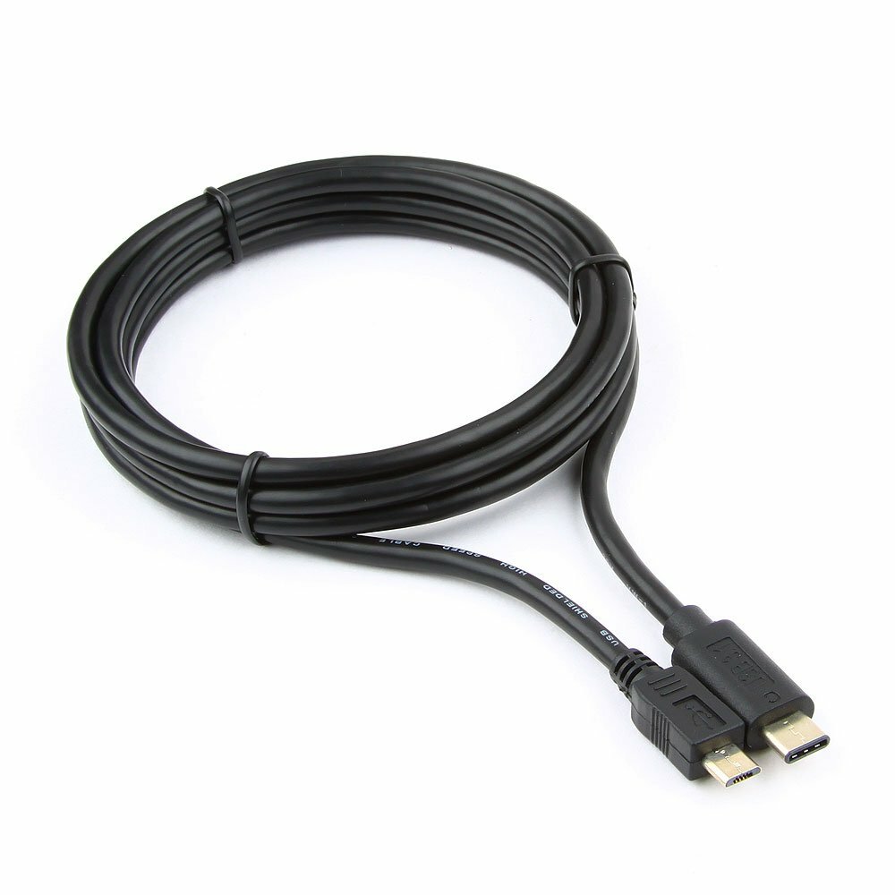 Кабель USB2.0 Cablexpert черный microUSB/Type-C 1.8м CCP-USB2-mBMCM-6 — фото 1