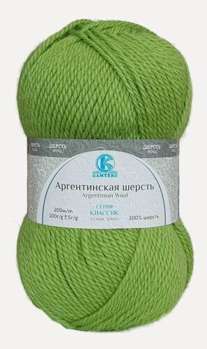 Изображение товара Пряжа Камтекс Аргентинская шерсть 130 (5 мотков по 100г/200м) липа
