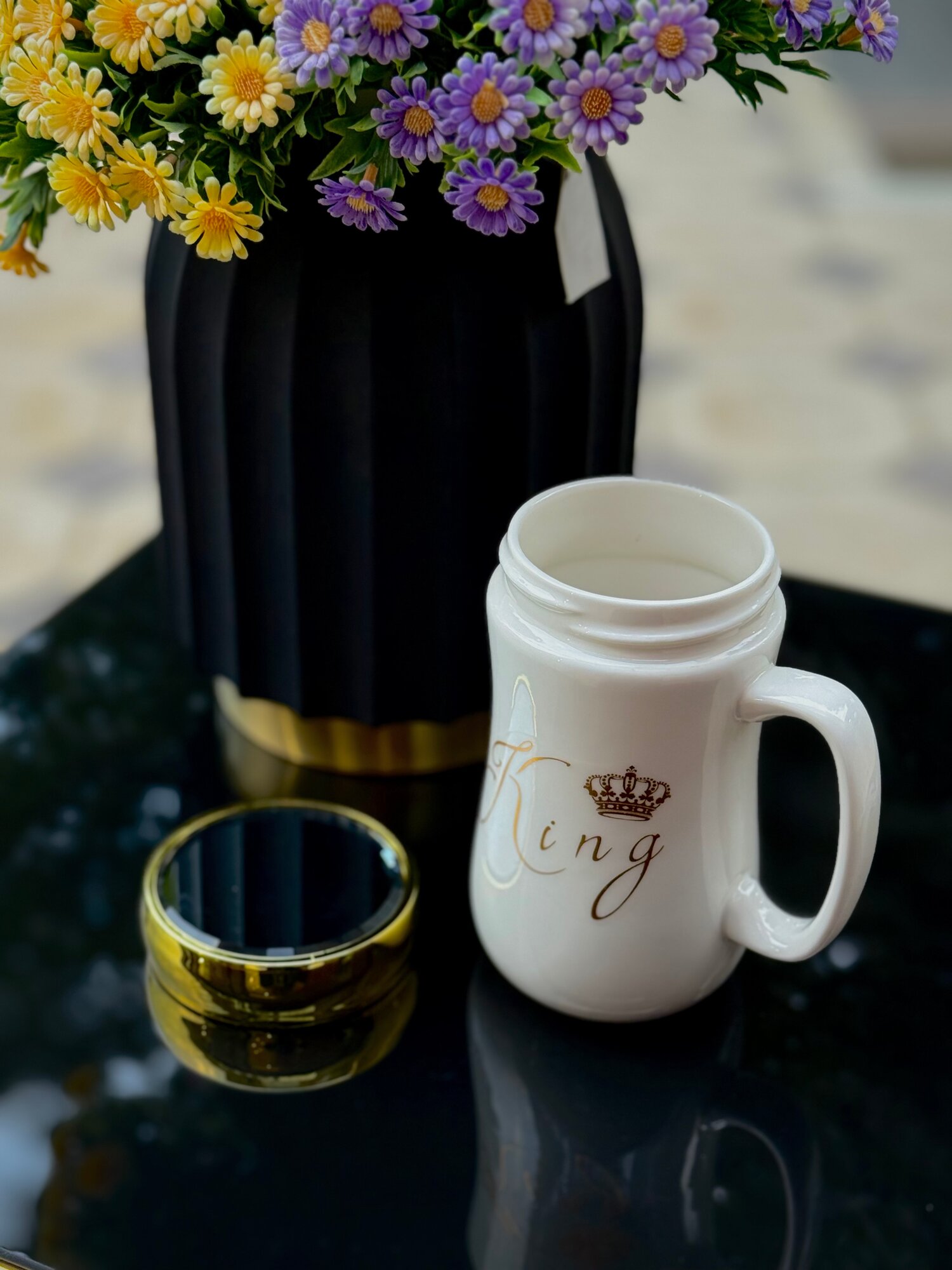 Кружка с крышкой , керамика, 350-450мл — фото 1