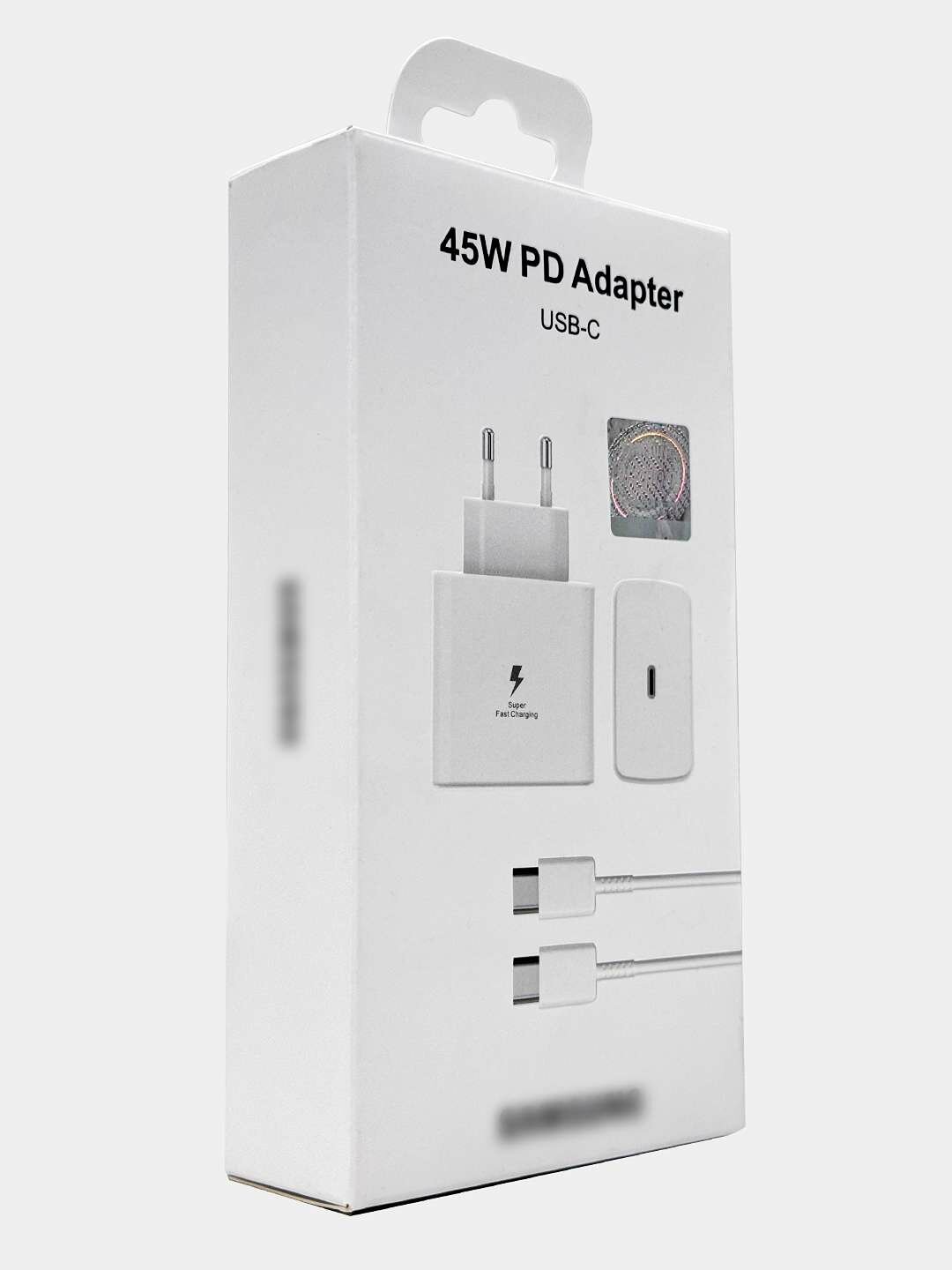 Быстрое зарядное устройство Samsung 45W USB-C с кабелем Type-C, белый.