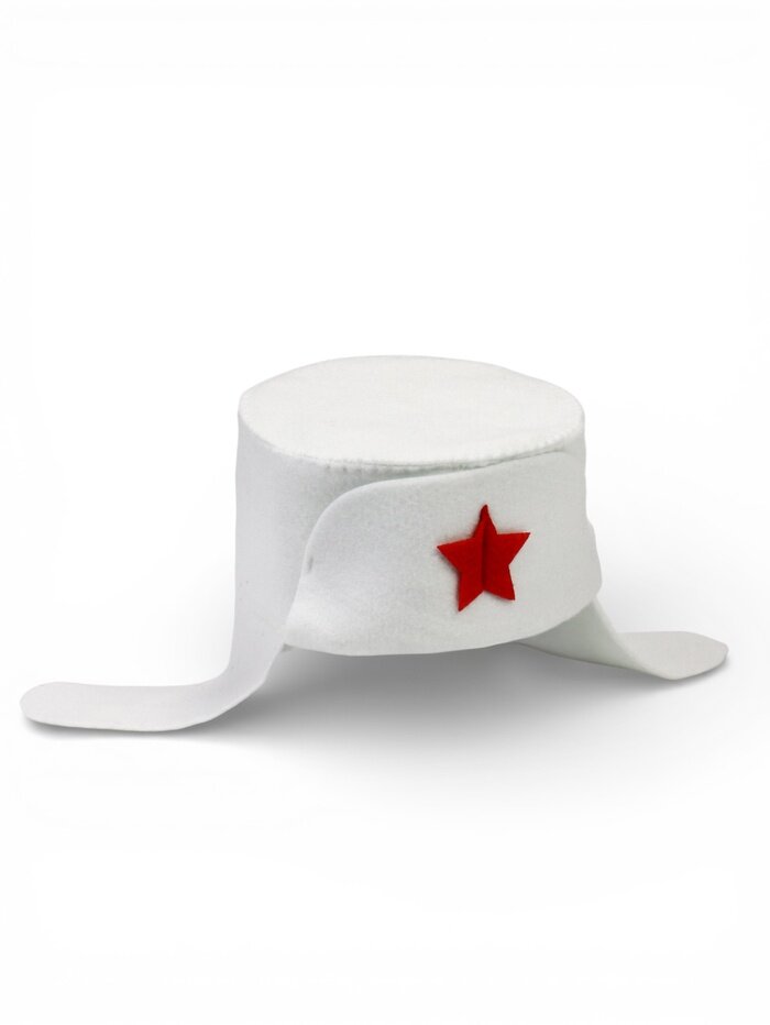 Шапка для бани и сауны «Ушанка», полиэфир, белая