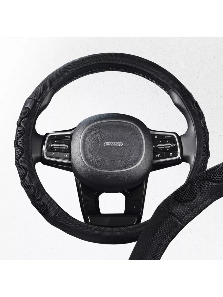 Оплетка руля M Eco Racer-2 экокожа черно-серая