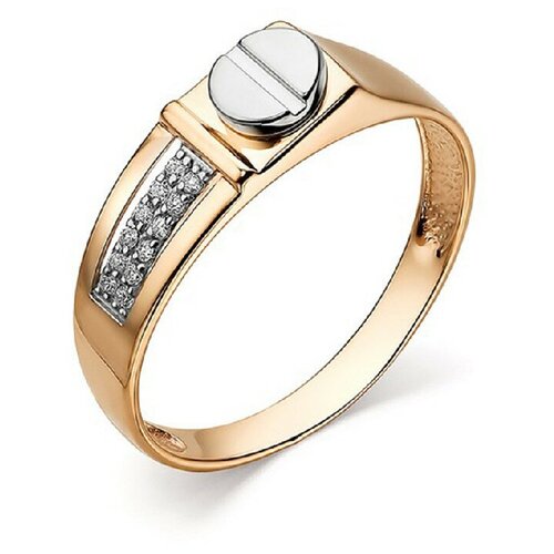 фото Кольцо corona, красное золото, 585 проба, фианит, размер 19, красный, золотой