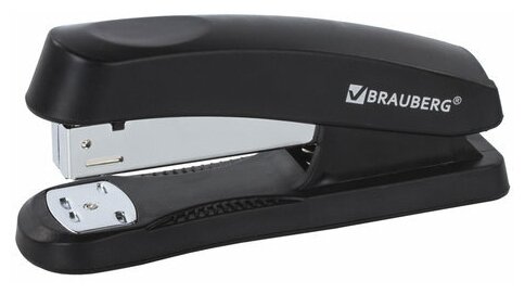 Степлер №24/6, 26/6 BRAUBERG "Standard+", до 30 листов, черный, 228608