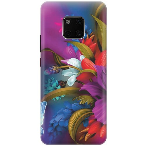 фото Gosso ультратонкий силиконовый чехол-накладка для huawei mate 20 pro с принтом "фантастические цветы"