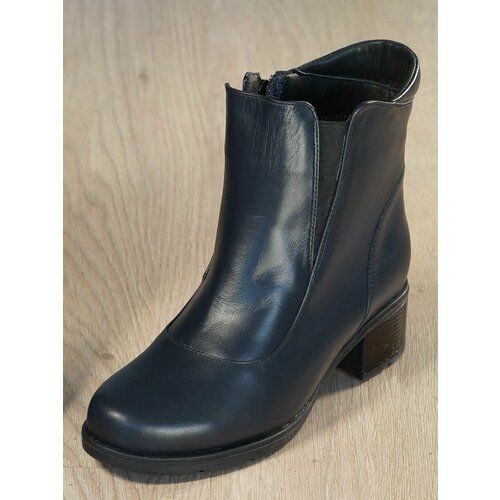 Полусапоги  1224, демисезонные, натуральная кожа, полнота 10, водонепроницаемые, размер 37, синий