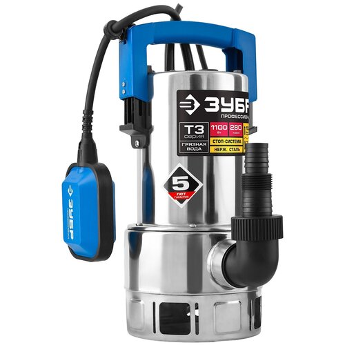 фото Дренажный насос зубр нпг-т3-1100-с (1100 вт)