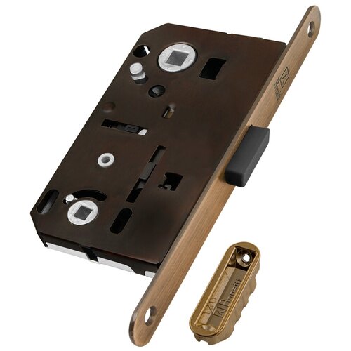 Замок межкомнатный магнитный BONAITI под WC B-FORTY N62 античная бронза, планка 190 мм /38957/