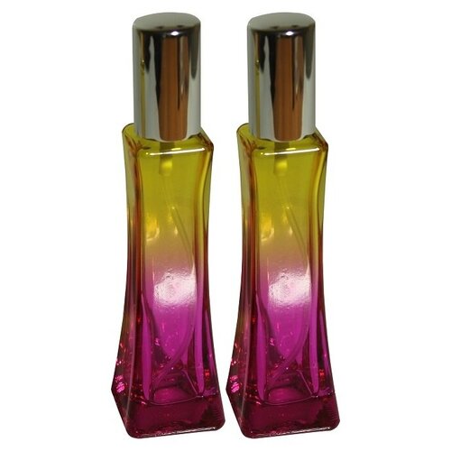 фото Атомайзер для духов aromaprovokator желто-фиолетовое стекло спрей серебро 50 мл набор 2 шт