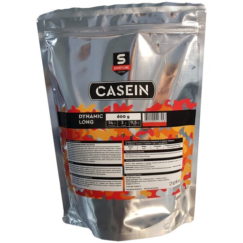 фото Протеин sportline nutrition dynamic long casein protein, 600 гр., двойной шоколад