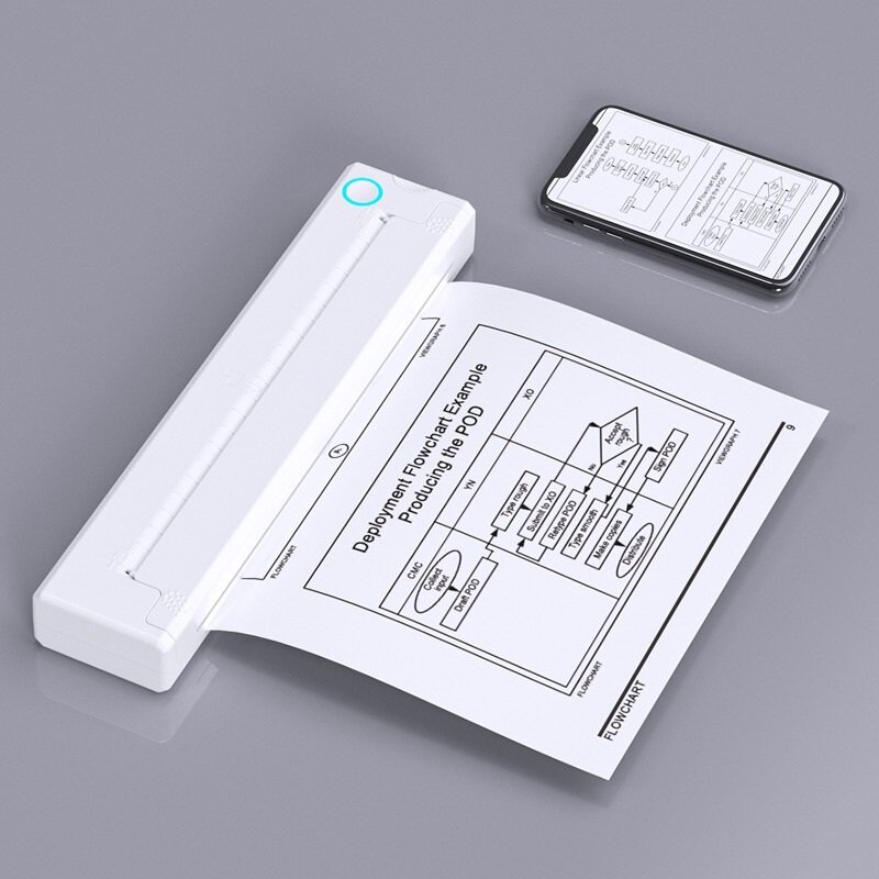 Портативный беспроводной Bluetooth термо-принтер формата А4 MSPP-801