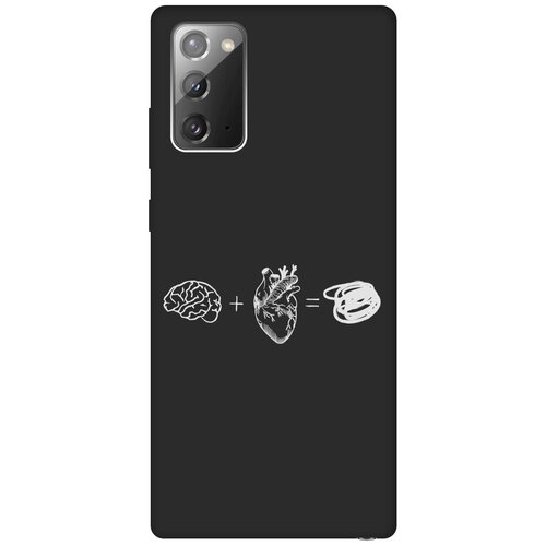 Матовый Soft Touch силиконовый чехол на Samsung Galaxy Note 20, Самсунг Ноут 20 с 3D принтом Brain Plus Heart W черный матовый soft touch силиконовый чехол на samsung galaxy note 20 самсунг ноут 20 с 3d принтом infinity w черный