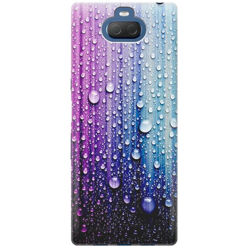 фото Силиконовый чехол на sony xperia 10 / xa3 / сони иксперия 10 с принтом "капли на голубом" gosso