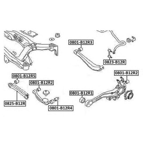 фото Тяга / стойка стабилизатора asva 0823-b12r для subaru legacy iii,iv, outback