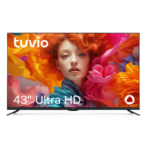 43” Телевизор Tuvio 4К ULTRA HD DLED Frameless на платформе YaOS, STV-43FDUBK1R, черный
