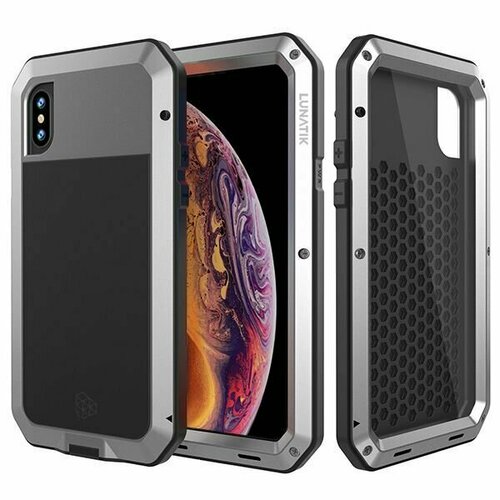 Ударопрочный чехол LunaTik Taktik Extreme для iPhone XS Max, цвет Silver чехол для iphone 15 pro max lunatik taktik extreme ударопрочный цвет satin red