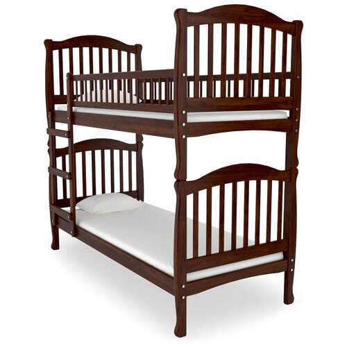 фото Двухъярусная кровать детская nuovita altezza due, каркас: массив дерева, цвет: noce scuro