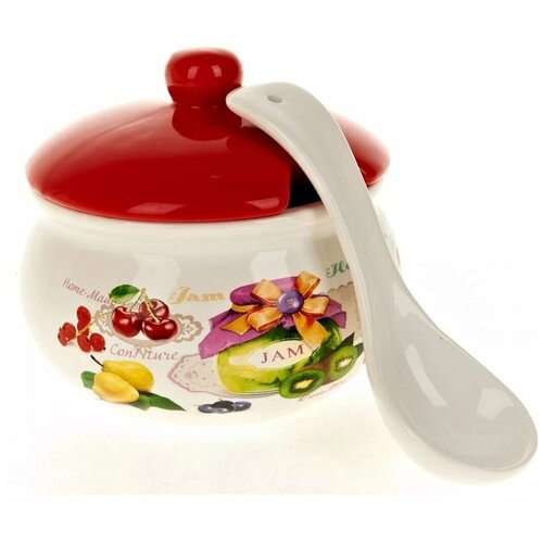 Сахарница с ложкой 800 мл. Диаметр 14 см.,, серия 