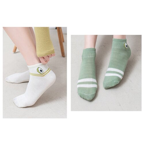 фото Женские носки укороченные, 10 пар, размер 35-39, зеленый без бренда