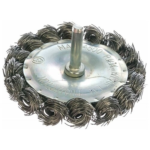 Vira Щетка для дрели со шпилькой плоская, крученая металлическая проволока 75 мм 571075
