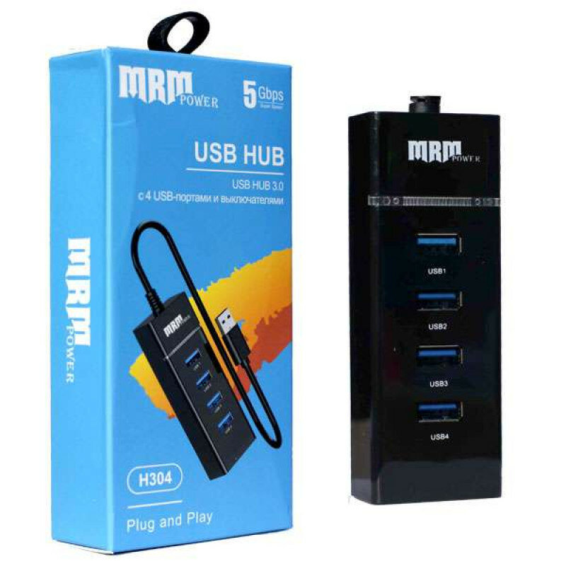 USB-разветвитель (Хаб) H304 4USB Ports 3.0 (Black)