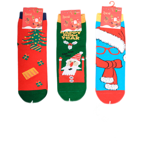 Комплект носков Новый год Bombacho, женские, набор 3 пары, размер 36-41