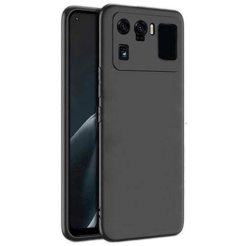 фото Матовый чехол для xiaomi mi 11 ultra / силиконовый чехол на ксиоми, сяоми ми 11 ультра (черный) pastila