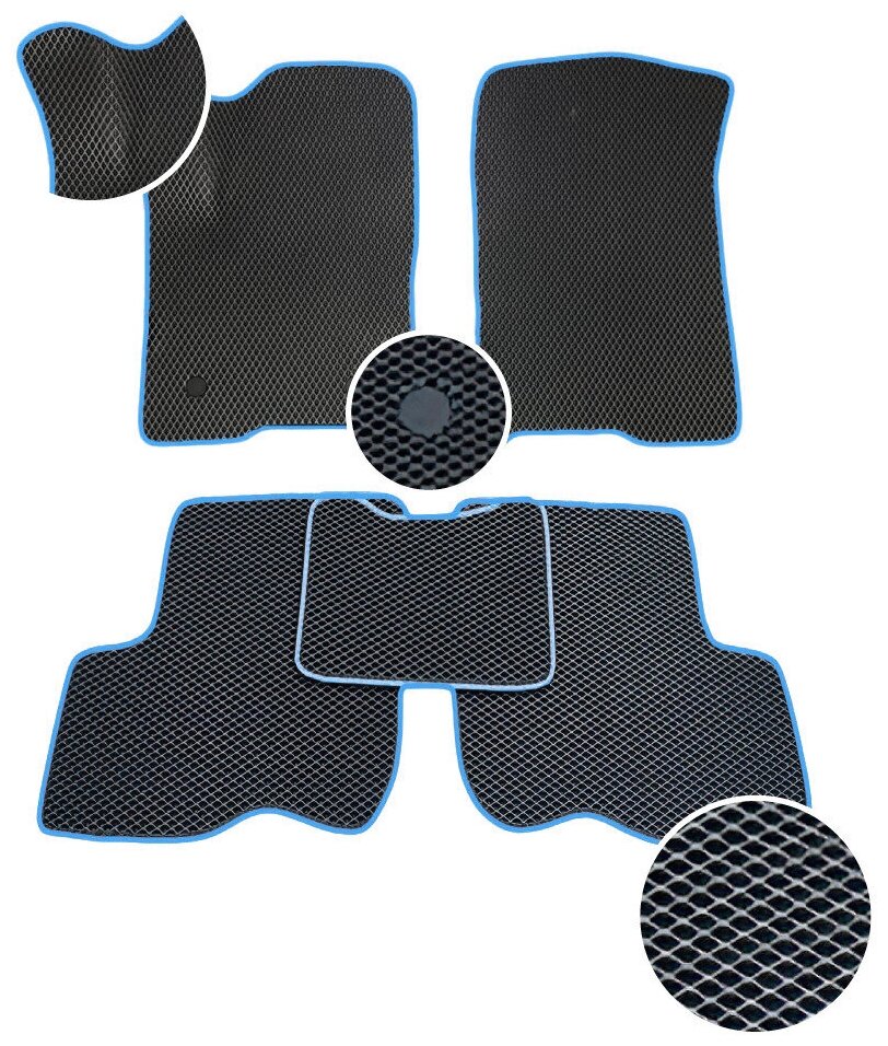 Автомобильные коврики ЕВА/EVA в салон с 3D лапкой для Daewoo Matiz (1998-2015) Дэу Матиз,(Без разреза)