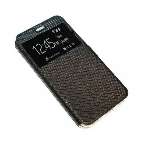 фото Чехол-книжка mypads для samsung galaxy a7 (2017) sm-a720f 5.7 вспышка справа черный с окошком для входящих вызовов водоотталкивающий