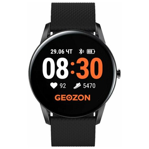 Geozon Смарт-часы Geozon Fly G-SM16BLK, уведомления, пульс, сон, давление, кислород, черные