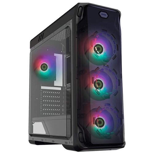 Корпус GameMax Diamond COC Черный, Зак. стекло, без БП gamemax корпус gamemax precision coc white t808 atx белый 2 usb 3 0 зак стекло 1 120мм coc без бп